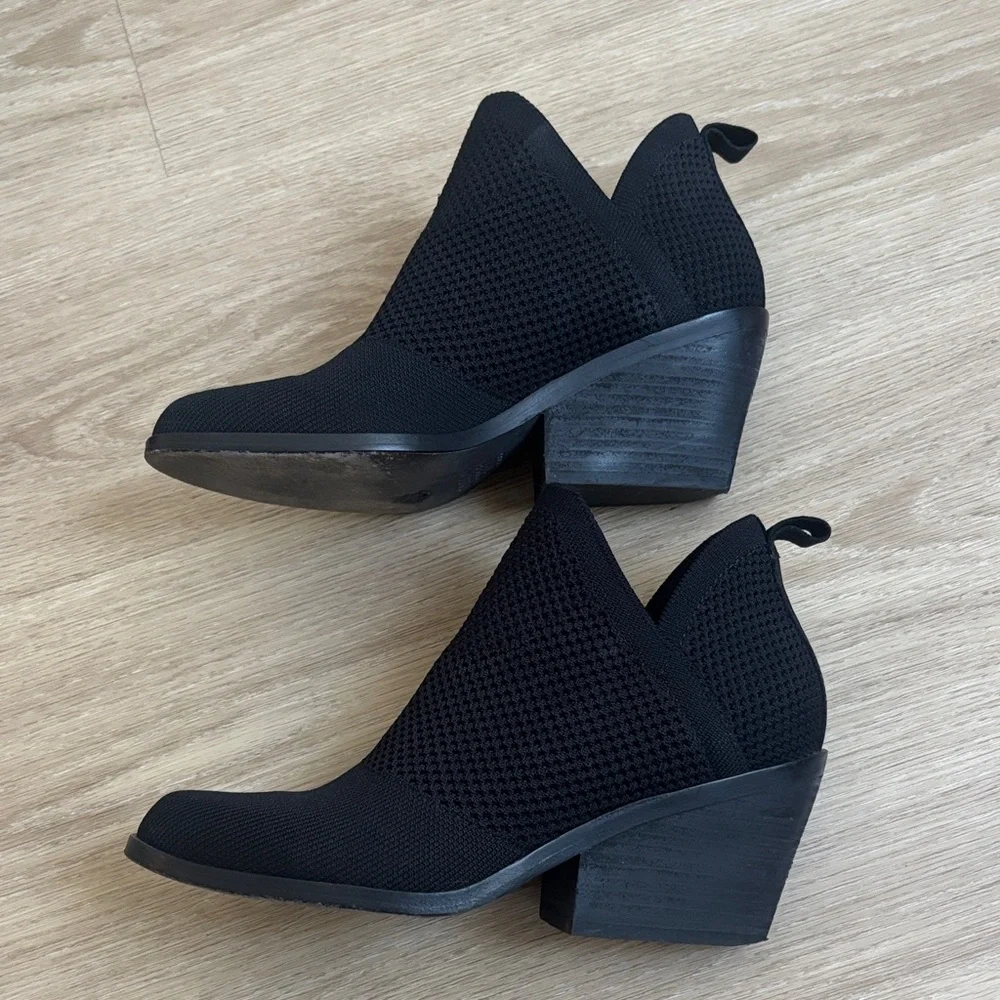 Eileen Fisher Joss-St Black Wedge Ankle Boots - 6